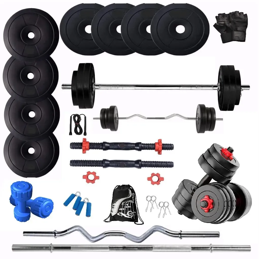 Components of the Bodyfit Home Gym Set 8kg