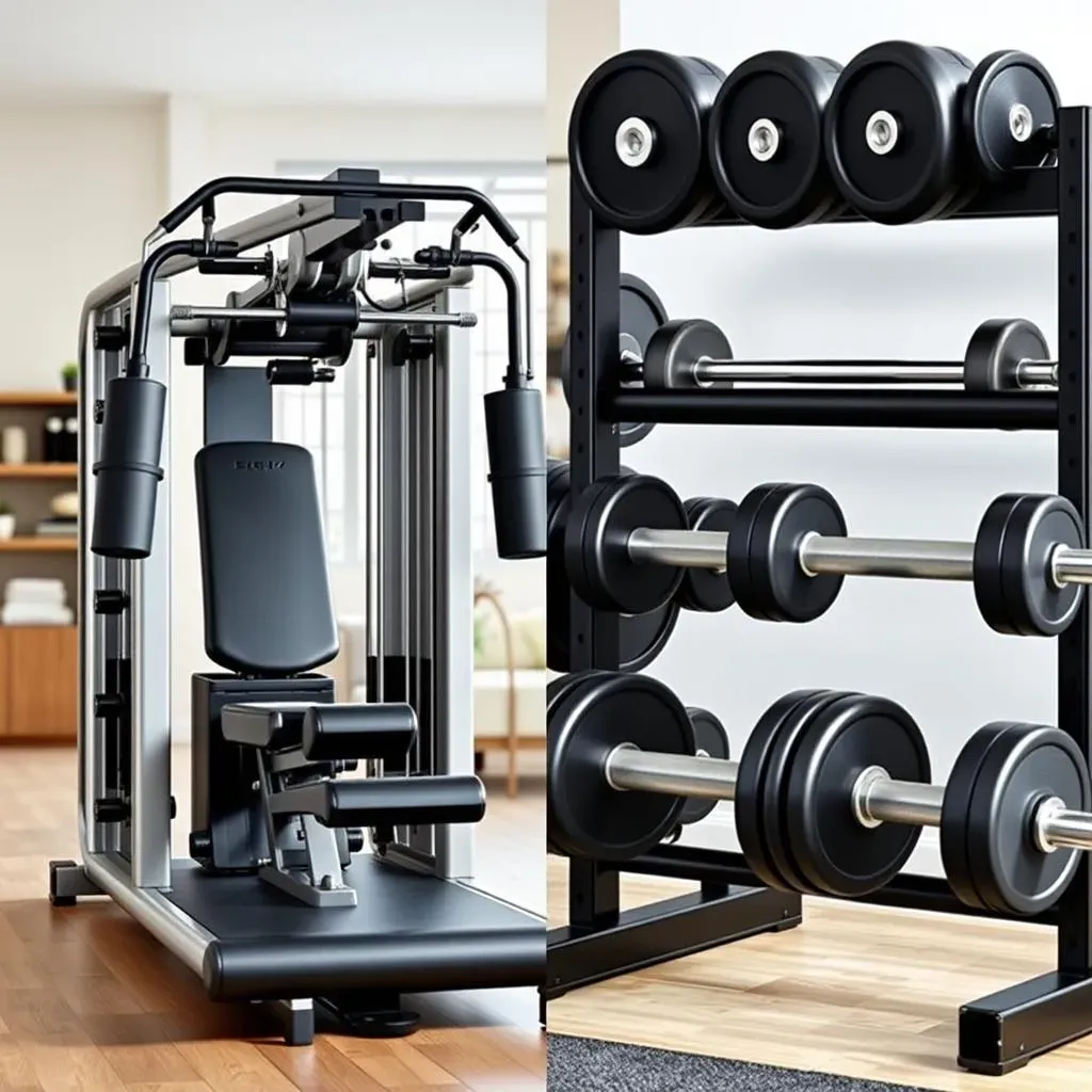 Home Gym Machine vs Free Weights: The Ultimate Showdown!