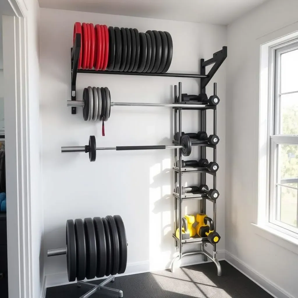 SpaceSaving Home Gym Equipment Rack Ideas
